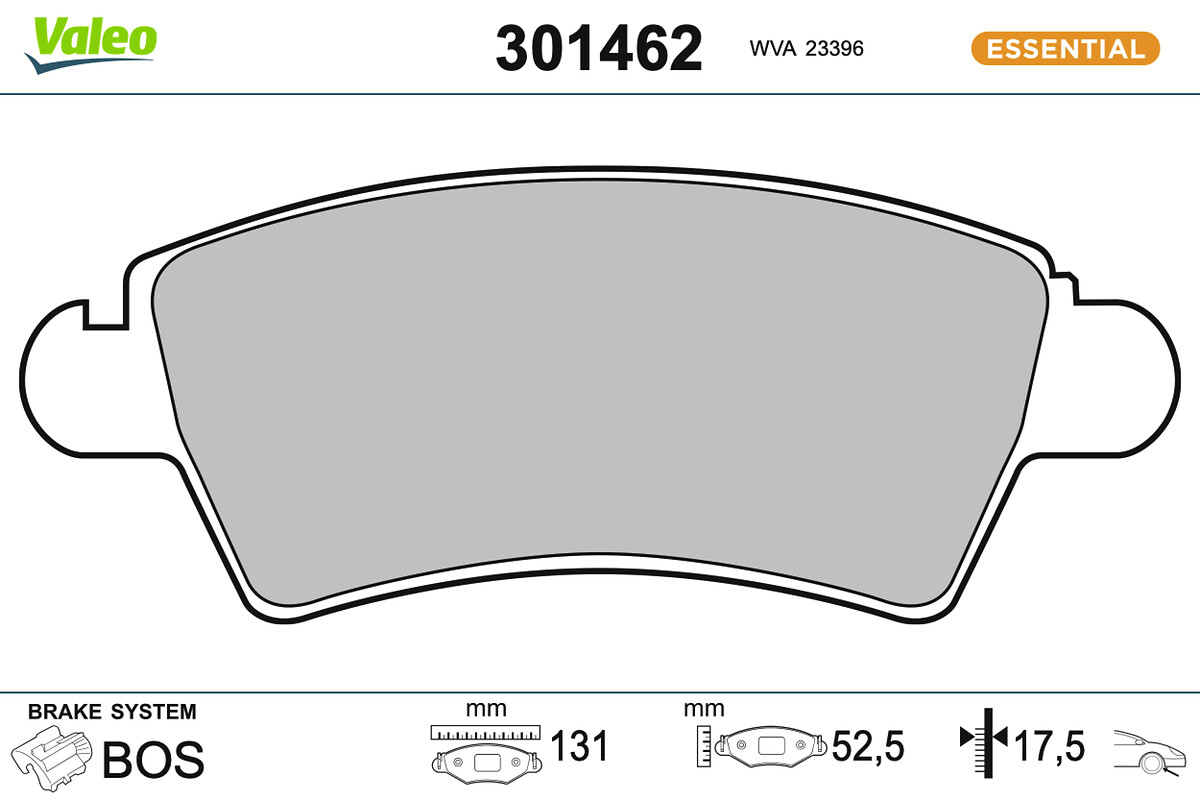 Jeu de 4 plaquettes de frein VALEO 301462